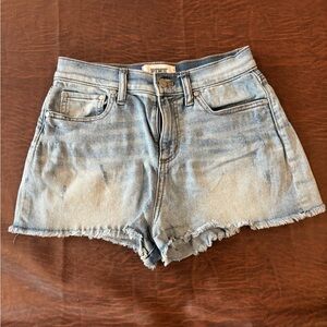 PINK Victoria's Secret Blue Jean Shorts Distressed Raw Hem